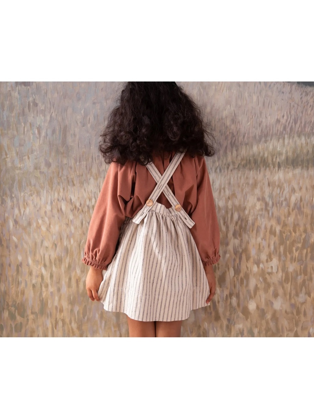SOOR PLOOM Eloise Linen and Cotton Striped Suspender Dress | Ecru - Picture 13 of 13